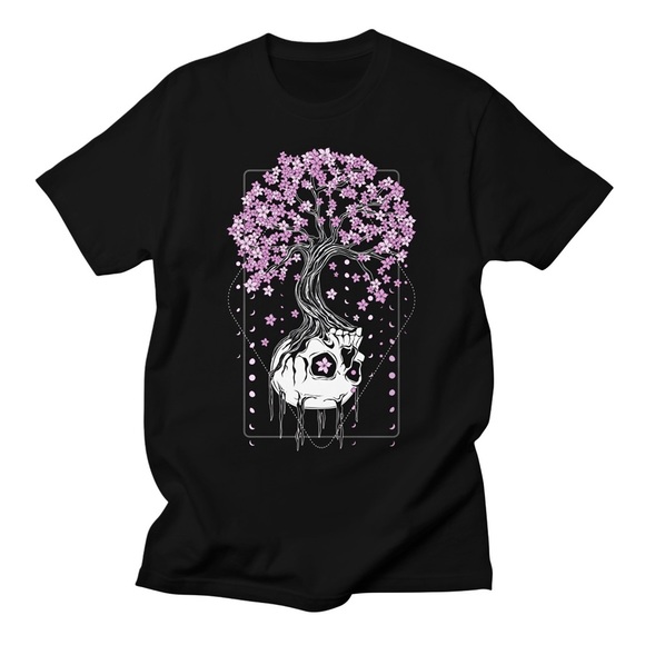 Threadless Other - NWOT Threadless Black Floral Skull Graphic T-Shirt | Unisex Tee Size S